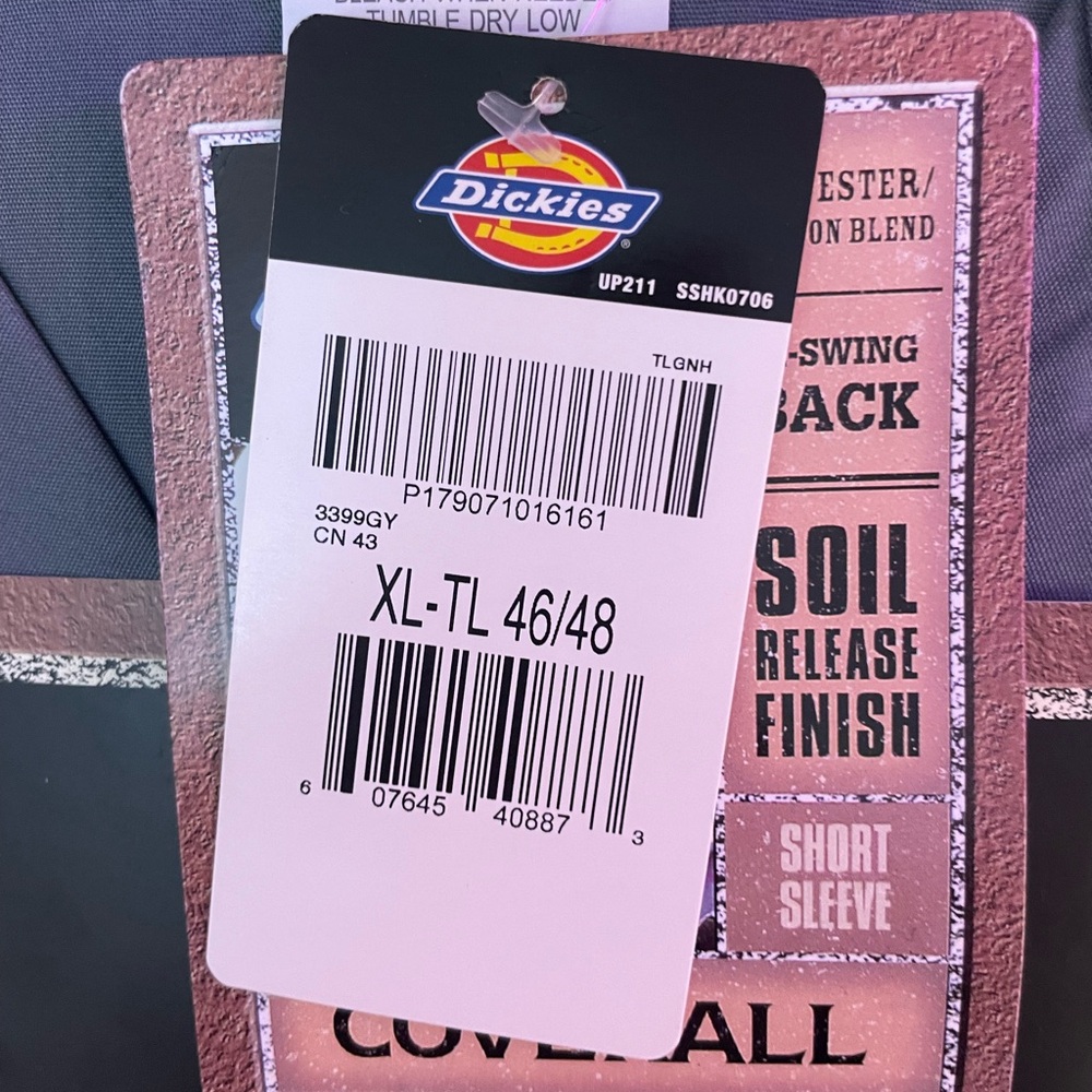 🎳NWT Dickies Gray Short-Sleeve Coverall - Picture 3 of 6